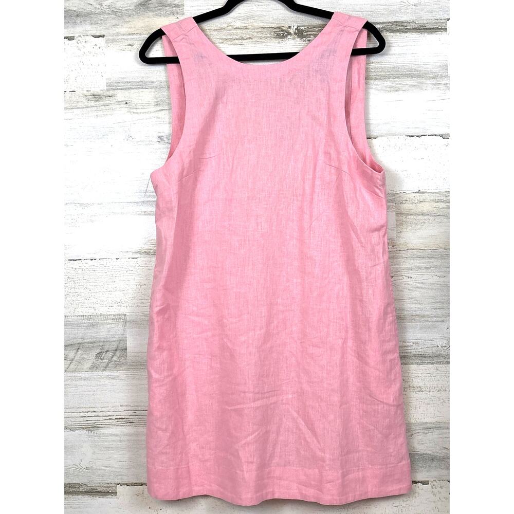 Free People Womens M Pink Cotton Linen Blend Low Back Casual Mini Dress NEW